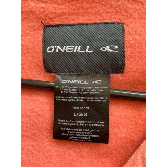 O'Neill Mens Orange Marl Full-Zip Hoodie Size Large Logo EUC  8895 - Picture 2 of 11